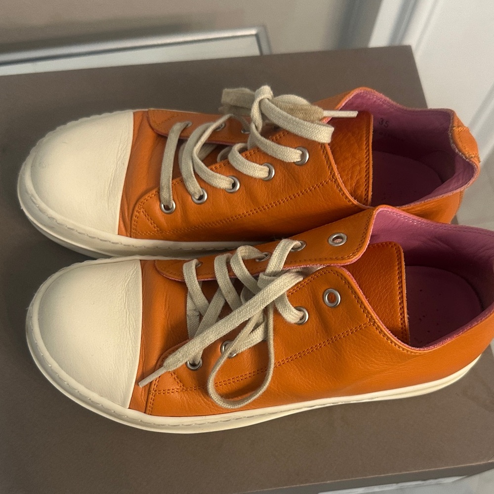 Rick Owens Kids Sneakers in Orange and Cream